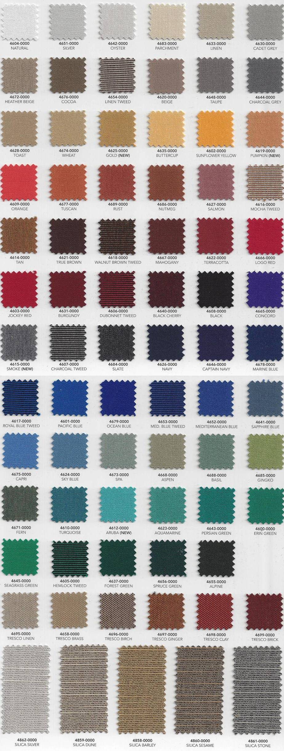 Sunbrella Color Chart