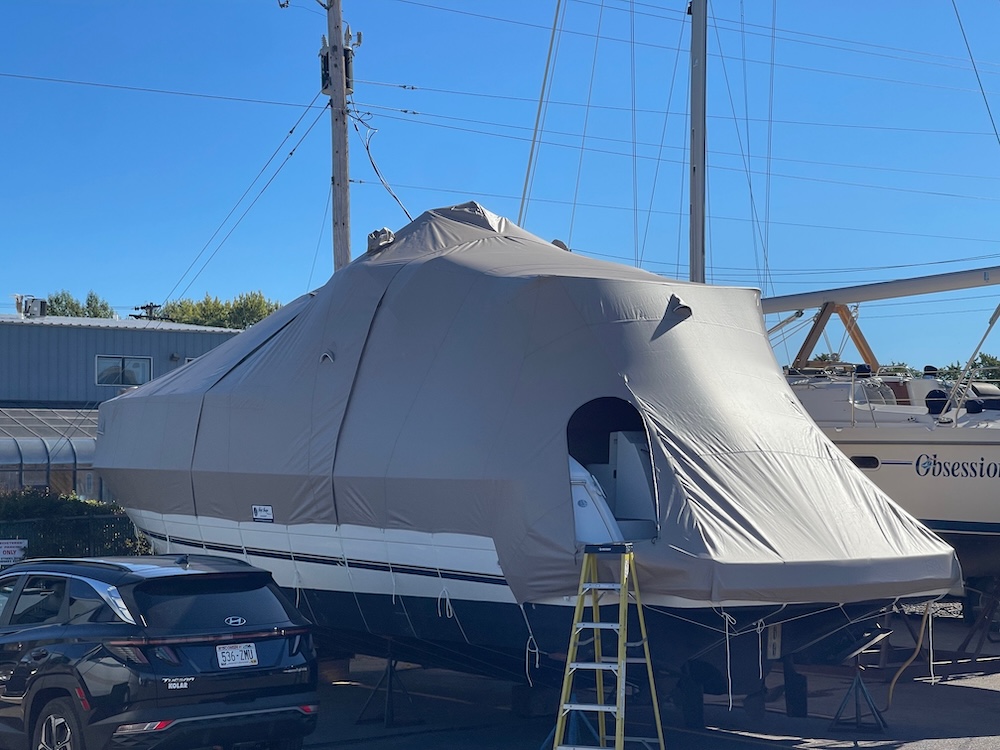 Full Boat Cover on Powerboat